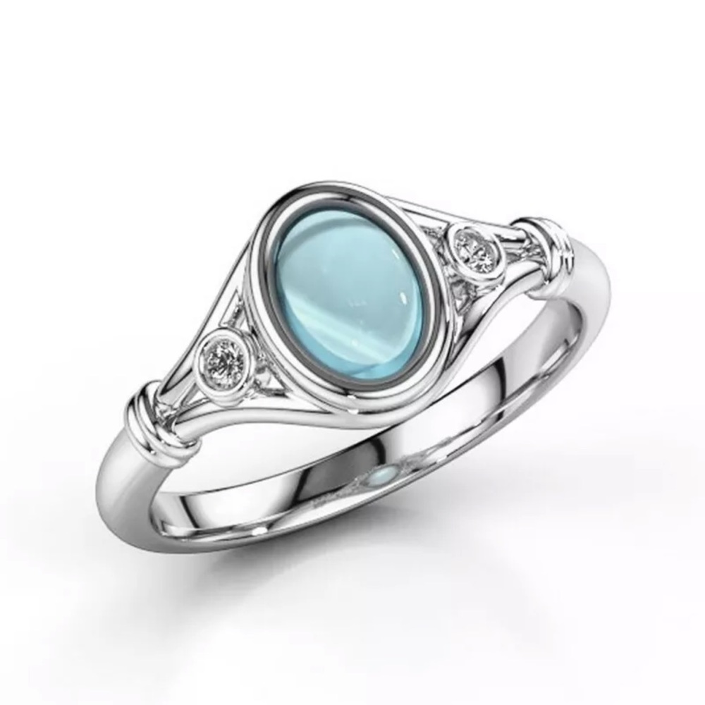 Romantic Moonstone Ring  Jewelry 925 Silver Rings - Picture 3 of 5